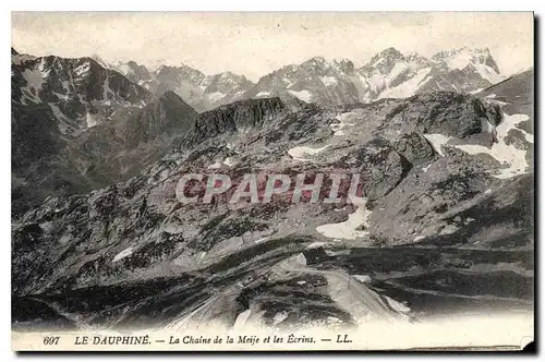 Cartes postales Le Dauphine La Chaine de la Meije et les Eorins