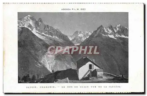 Cartes postales Agenda PLM Savoie Chamonix La Mer de Glace vue de la Flegere