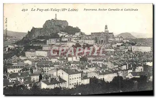 Cartes postales Le Puy en Velay Hte Loire Panorama Rocher Corneille et Cathedrale