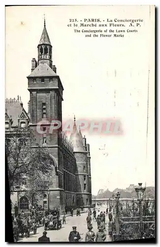 Cartes postales Paris La Conciergerie et le Marche aux Fleurs