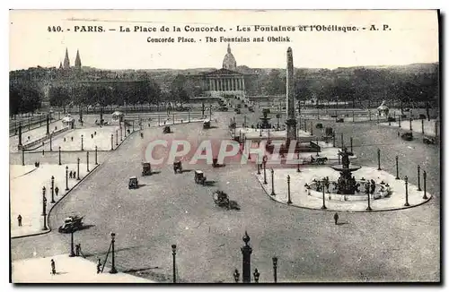 Ansichtskarte AK Paris La Place de la Concorde Les Fontaines et l'Obellsque Concorde Place