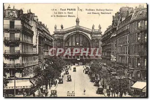 Cartes postales Tout Paris La Gare du Nord et le Boulevard Denain