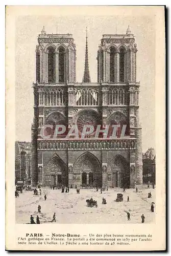 Cartes postales Paris Notre Dame Un des beaux monuments de l'Art gothique en France  Jean de Chelles