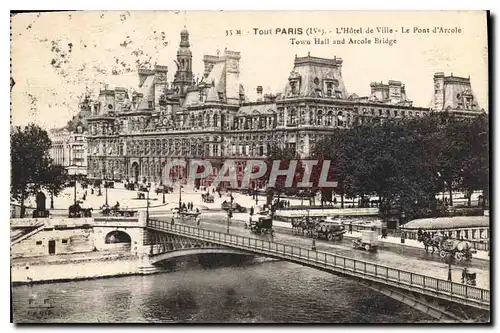 Cartes postales Paris L'Hotel de Ville Le Pont d'Arcole