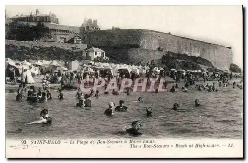 Ansichtskarte AK Saint Malo La Plage de Bon Secours a Maree Haute