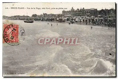 Cartes postales Berck Plage Vue de la Plage cote Nord prise en pleine mer