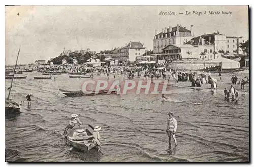 Ansichtskarte AK Arcachon La Plage a Maree baute