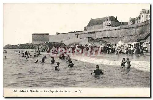 Ansichtskarte AK Saint Malo La Plage de Bon Secours