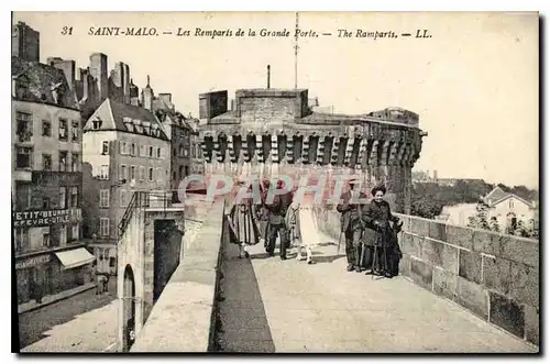 Ansichtskarte AK Saint Malo Les Remparts de la Grande Porte