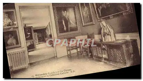 Cartes postales Villandry I et L Le Chateau Galerie renfermant la collection Carvallo