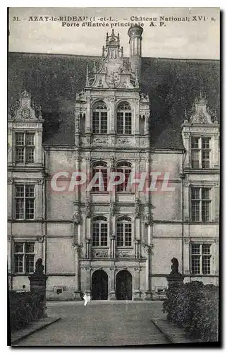 Cartes postales Azay le Rideau I et L Chateau National