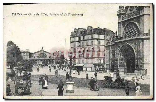 Cartes postales Paris Gare de l'Est boulevard de Strasbourg