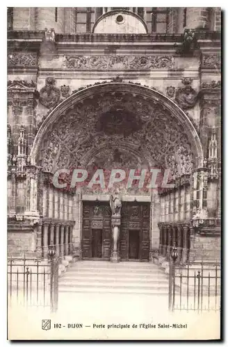 Ansichtskarte AK Dijon Porte principale de l'Eglise Saint Michel