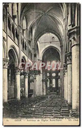 Cartes postales Dijon Interieur de l'Eglise Notre Dame