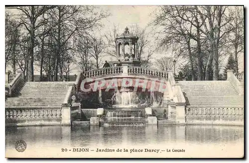 Cartes postales Dijon jardins de la place Darcy le cascade