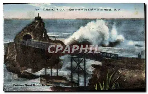 Cartes postales Biarritz B P Effet de mer au rocher de la Vierge