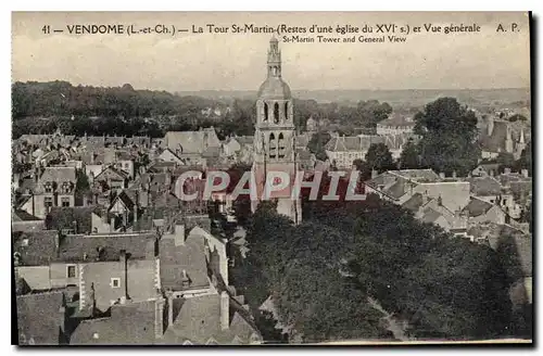 Ansichtskarte AK Vendome L et Ch la tour St Martin Restes d'une eglise du XVI s et vue generale