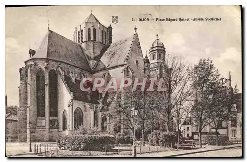 Cartes postales Dijon place Edgard Quinet Abside St Michel