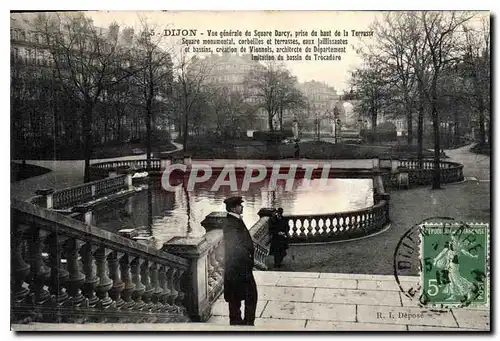 Ansichtskarte AK Dijon vue generale de Square darcy prise du haut de la Terrasse Square monumental corbeilles et