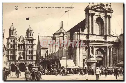 Cartes postales Dijon eglise Saint Michel et Bourse du Commerce