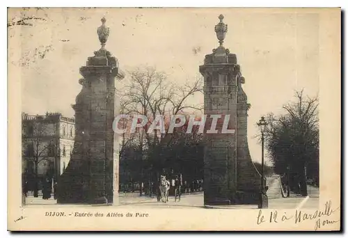 Cartes postales Dijon entree des Allees du parc