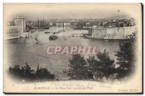 Cartes postales Marseille le Vieux port vue prise du Pharo