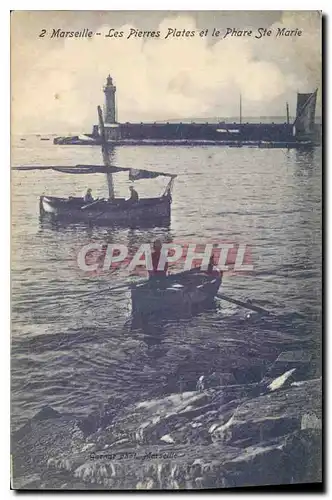 Cartes postales Marseille les Pierres Plates et le Phare Ste Marie