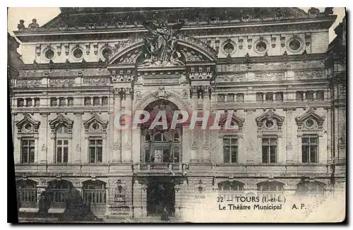 Cartes postales Tours I et L le Theatre Municipal