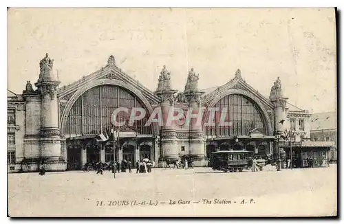 Cartes postales Tours i et L la gare