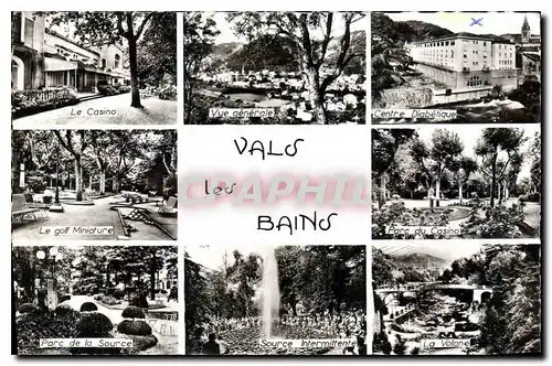 Cartes postales Vals les Bains Ardeche le casino vue generale centre Diabetique le golf Miniature parc du casino