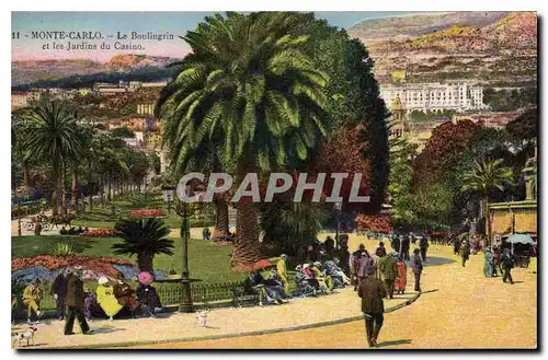 Ansichtskarte AK Monte Carlo le Boulingrin et les jardins du casino