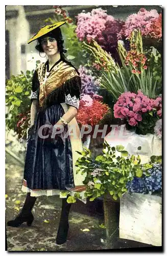 Cartes postales Nice Marchande de fleurs Folklore