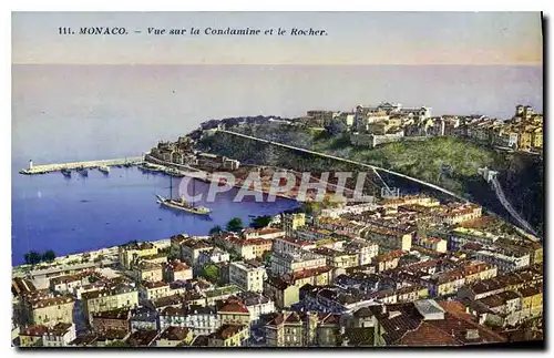 Cartes postales Monaco vue sur la Condamine et le Rocher