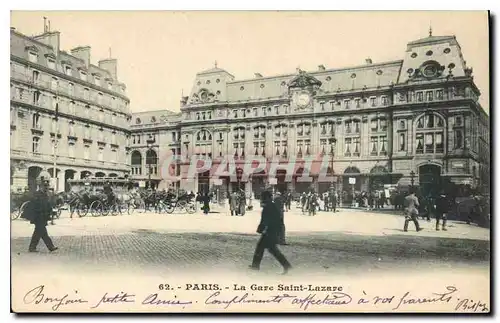 Cartes postales Paris La Gare Saint Lazare