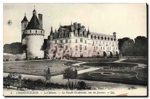 Ansichtskarte AK Chenonceaux Le Chateau La Facade Occidentale vue des Jardins