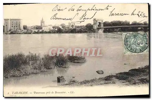 Cartes postales Tarascon Panorama pris de Beaucaire