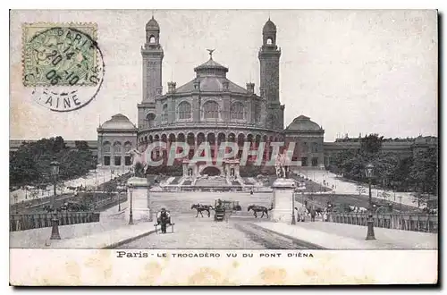 Cartes postales Paris Le Trocadero vu du Pont D'Iena