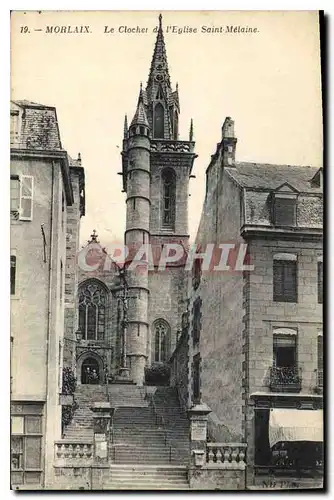 Cartes postales Morlaix le Clocher de l'Eglise St Melaine