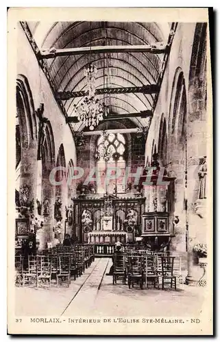 Ansichtskarte AK Morlaix Interieur de l'Eglise Ste Melaine