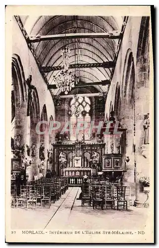 Cartes postales Morlaix Interieur de l'Eglise Ste Melaine