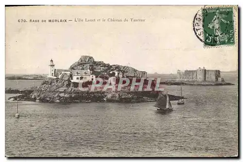 Ansichtskarte AK Rade de Morlaix L'Ile Louet et le Chateau du Taureau