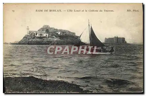 Cartes postales Rade de Morlaix L'Ile Louet et le Chateau du Taureau