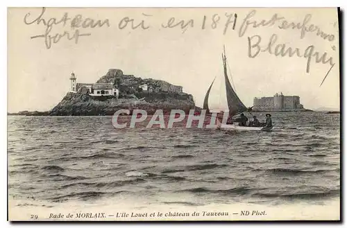 Ansichtskarte AK Rade de Morlaix L'Ile Louet et le Chateau du Taureau