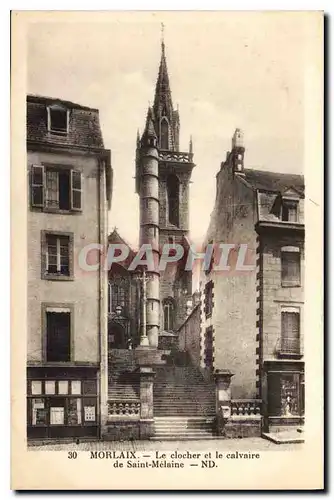 Cartes postales Morlaix Le Clocher et le Calvaire de St Melaine