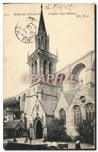 Ansichtskarte AK Morlaix Finistere L'Eglise St Melaine