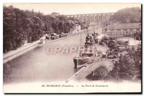 Ansichtskarte AK Morlaix Finistere Le Port de Commerce Bateau