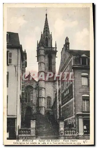 Cartes postales Morlaix Eglise Ste Melaine Place Thiers