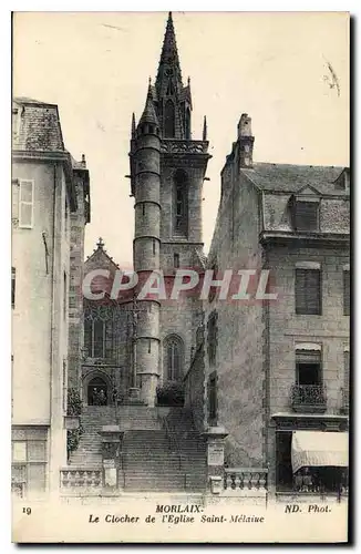 Cartes postales Morlaix Le Clocher de l'Eglise St Melaine