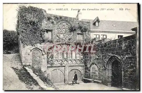 Ansichtskarte AK Morlaix Fontaine des Carmelites