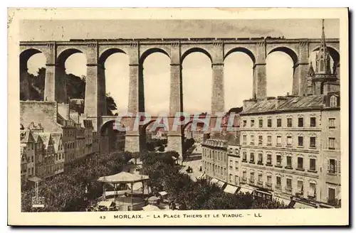 Cartes postales Morlaix La Place Thiers et le Viaduc